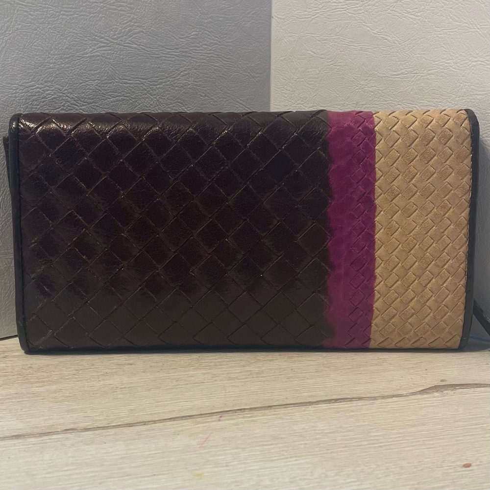Bottega Veneta 2009 Intrecciato Zip Around Snap Purple Wallet - Picture 3 of 5